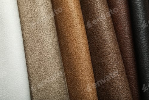 Preview: Different leather samples as background, closeup view
