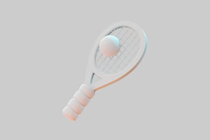 Preview: Monochrome tennis racket and ball