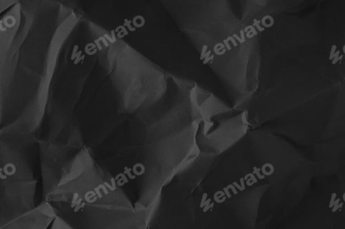Preview: black crumpled paper texture background creased