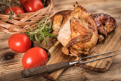 Preview: Pieces of roasted chicken.