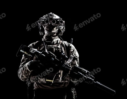 Preview: Army special forces shooter low key studio shoot