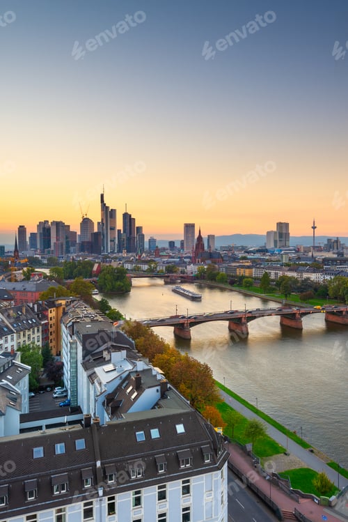 Preview: Frankfurt, Germany skyline over the Main River