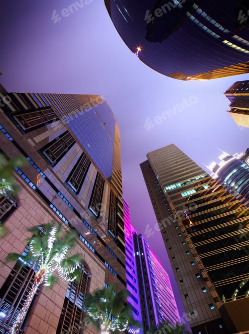 Preview: Skyscraper to sky at night