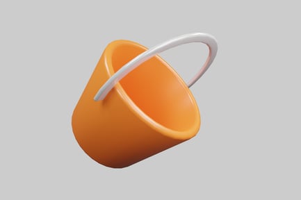 Preview: Orange plastic bucket with white handle