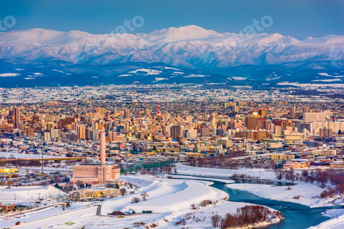 Preview: Asahikawa, Hokkaido, Japan Winter Skyline