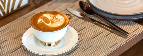 Preview: Coffee Cup, Latte art, caffeine and restaurant for cappuccino.