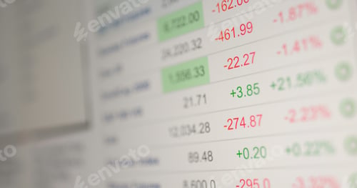 Preview: Stock market data information on screen
