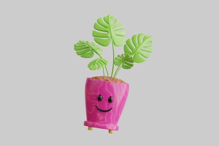 Preview: Happy monstera plant in pink pot