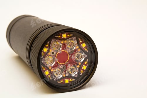 Preview: Modern LED flashlight isolated on white background