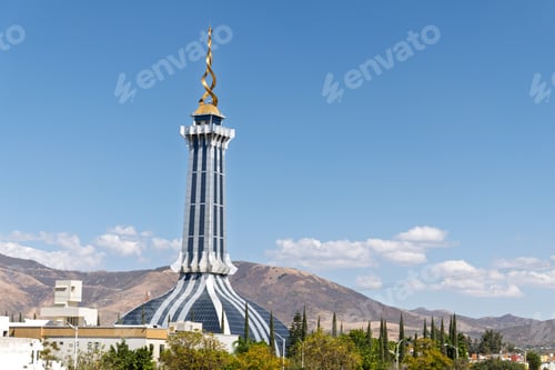 Preview: Majestic Temple of Luz del Mundo Church in Silao Against Mountain Backdrop