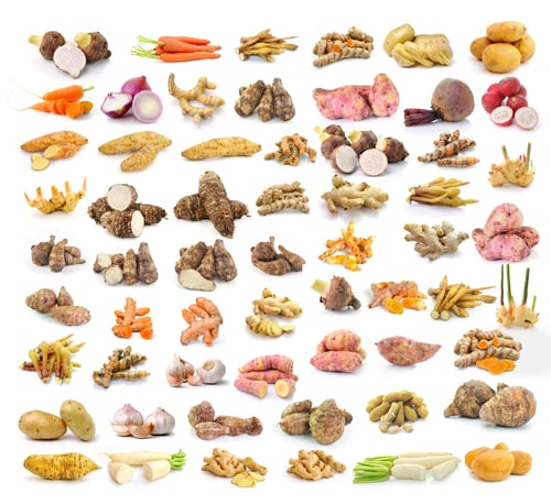 Preview: Yams, potatoes, ginger, galangal, turmeric, cinnamon, garlic, ra