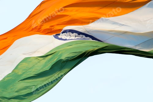 Preview: Close-up shot of wavy Indian flag