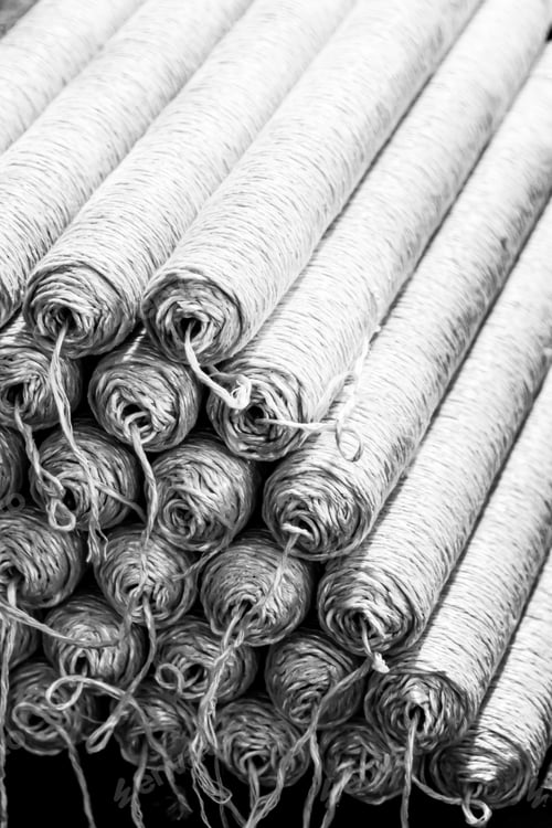 Preview: Cotton Thread Bobin on a copwinder weft assembly line loom
