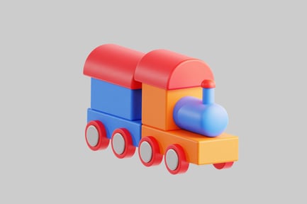 Preview: Toy train with vibrant colors