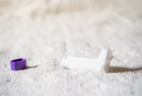 Preview: Asthma medication inhaler for emergency of allergic asthma attack symptoms.
