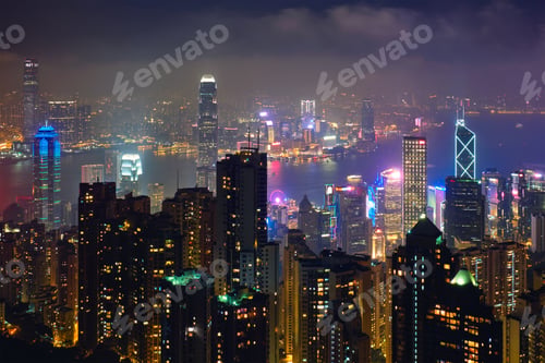 Preview: Hong Kong skyscrapers skyline cityscape view