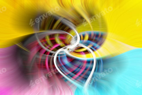Preview: Computer generated abstract fractal background, yellow, blue and pink twirling pattern