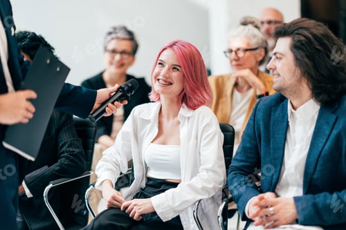 Preview: Businessmen and businesswomen making a corporate party