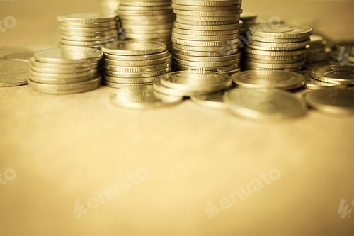 Preview: Rows Of Coins For Finance And Banking Concept