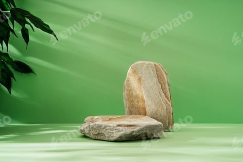 Preview: Stone podium mock up for product cosmetic