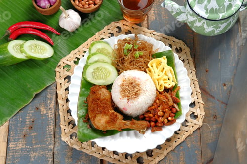 Preview: Nasi Uduk Betawi. Coconut flavored steamed rice dish from Betawi, Jakarta