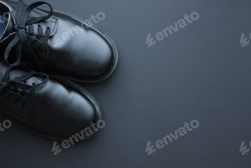 Preview: Brand new pair of black formal leather school shoes - getting ready for back to school