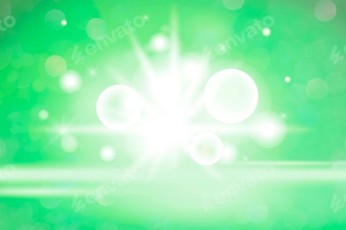 Preview: White bokeh light on a green background