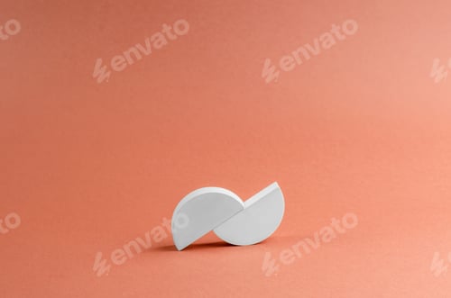 Preview: A podium for the presentation of a product and cosmetics made of natural stone on a brown background
