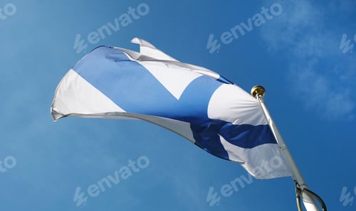 Preview: Waving Finland Flag Against Sky Background