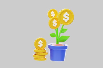 Preview: Money tree in blue pot