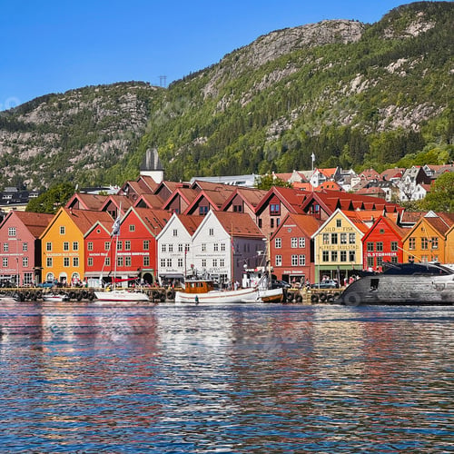 Preview: Coloured houses in Bergen