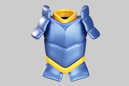 Preview: Bicolor Blue and Yellow Robot with Golden Collar