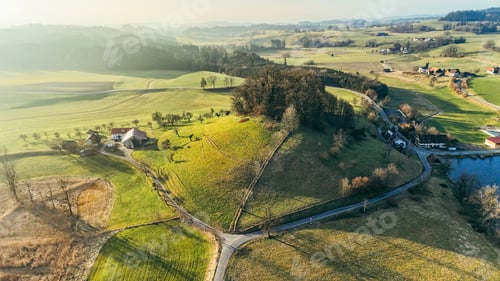Preview: landscape farmland Countryside Road in Allgäu, Germany