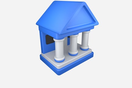 Vista previa: Ilustración 3D del edificio del banco
