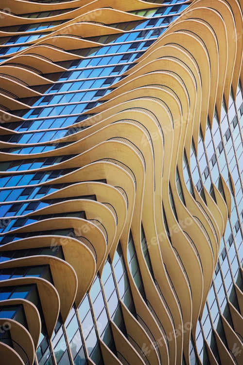 Preview: Curved Facade of building, Windows, pattern