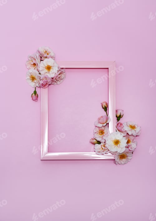 Preview: Beautiful picture frame with roses