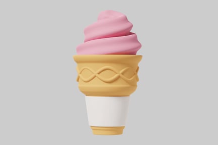 Preview: Ice cream cone with pink swirl