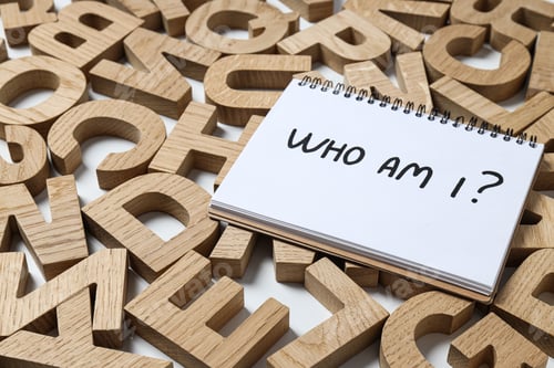 Preview: Wooden letters and notepad with text on white background, space for text