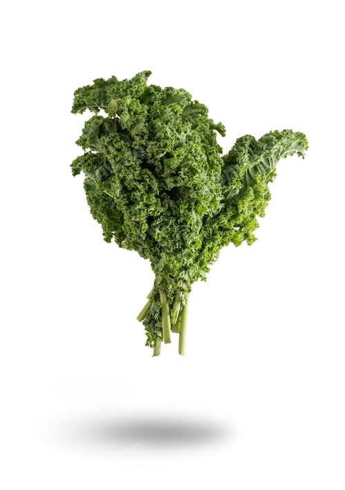 Preview: Vertical shot of greens on white background