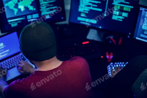 Preview: Caucasian man working on coding