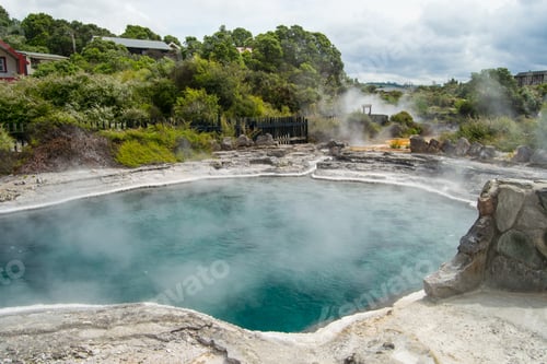 Preview: Beautiful view of the Te Puia geyser in Rotorua, New Zealand