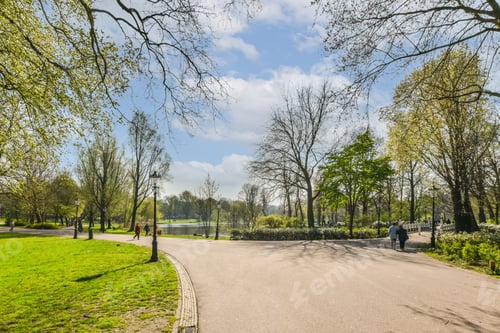 Preview: people walking down a path in a park