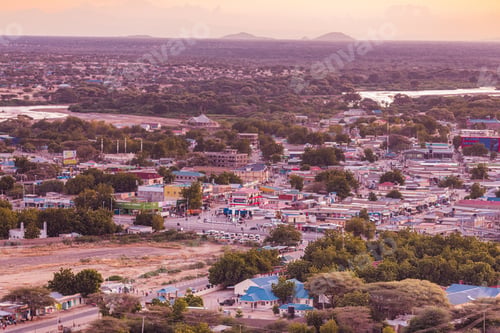 Preview: Kenya East Africa Landscape City Loima Hills Mountains Lodwar Town Turkana County Panoramic Travel