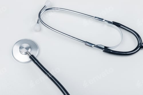 Preview: side view of stethoscope on white background