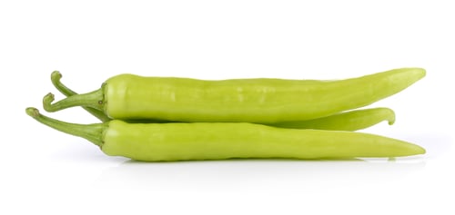 Preview: green chili pepper on white background