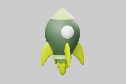 Preview: Cartoon green startup rocket launch
