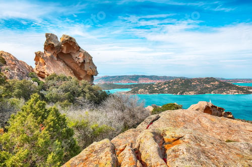 Preview: Breathtaking view on Palau from popular travel destination Bear Rock (Roccia dell’Orso).
