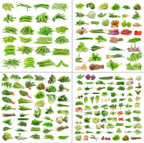 Preview: Vegetables collection isolated on white background