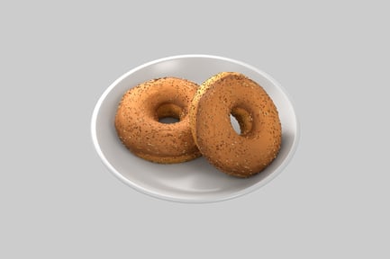 Preview: Sesame seed bagels on plate