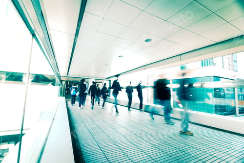 Preview: Blurred people moving at crowded street. Hong Kong.